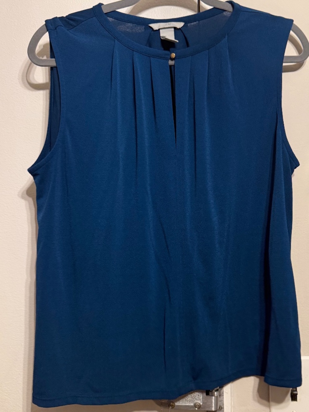 Deep Blue Pleated Detail Tank Size M from H&M